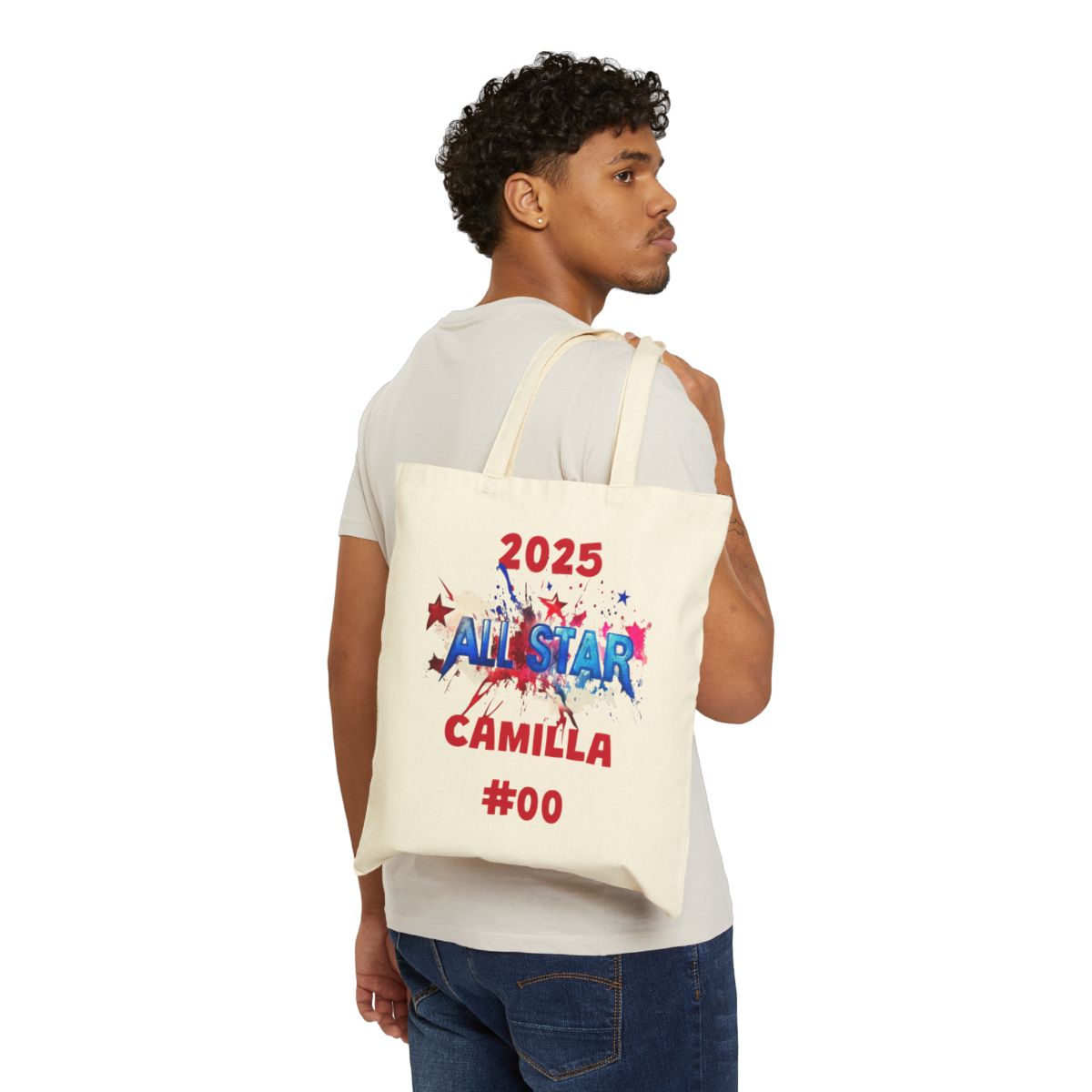 All-Star Canvas Tote Bag โ Personalized with Name, Number & Year