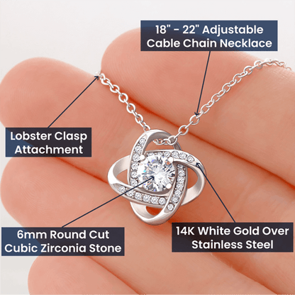 Personalized - Proud of You - Love Knot Necklace