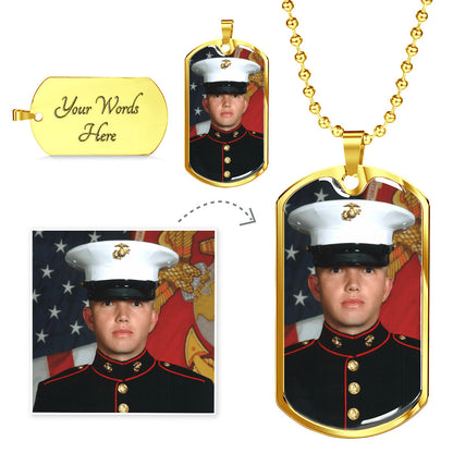 Memorial Remembrance Dog Tag Necklace with Engraving, For Her