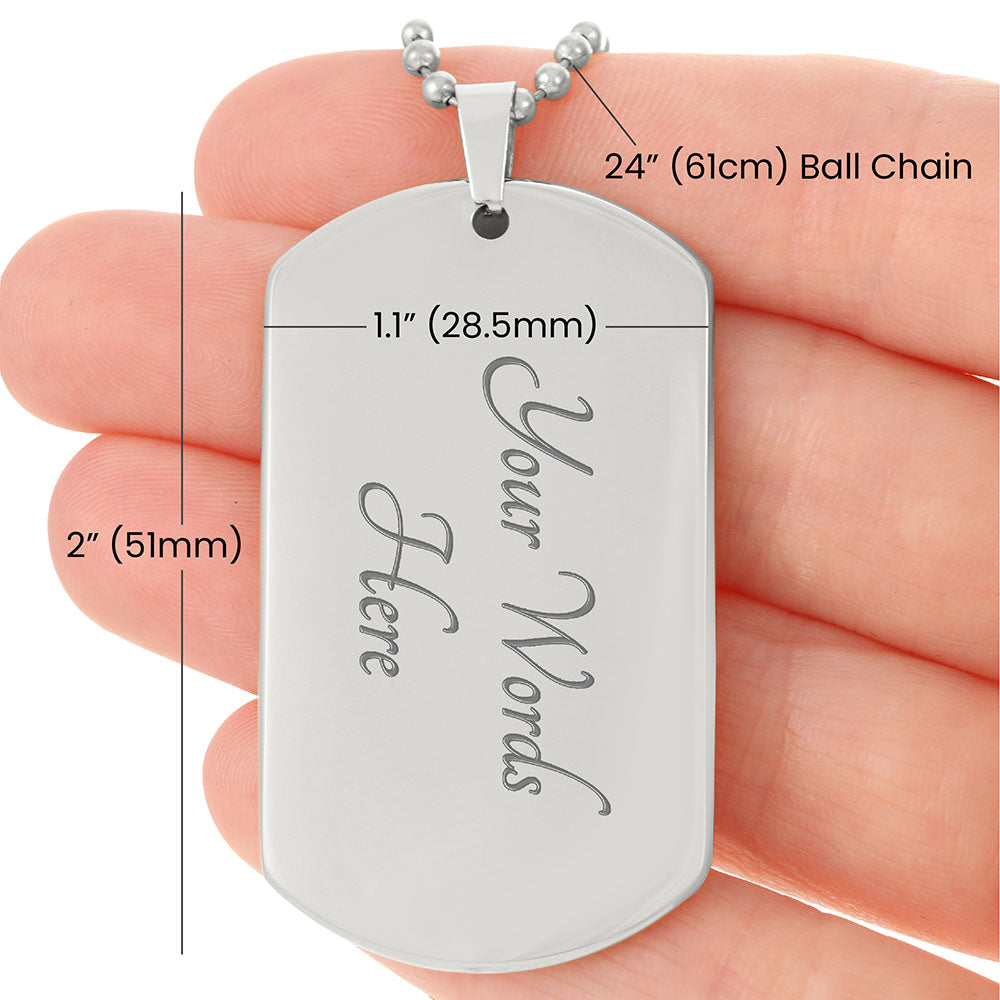 Memorial Remembrance Dog Tag Necklace with Engraving, For Her
