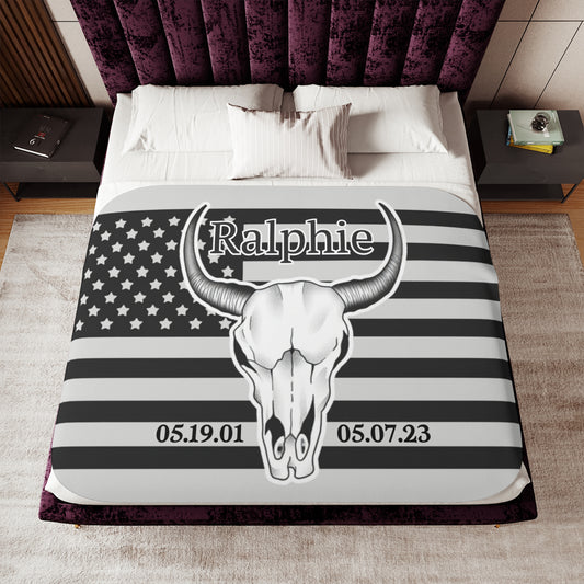 Ralphie Black Flag on Grey Background
