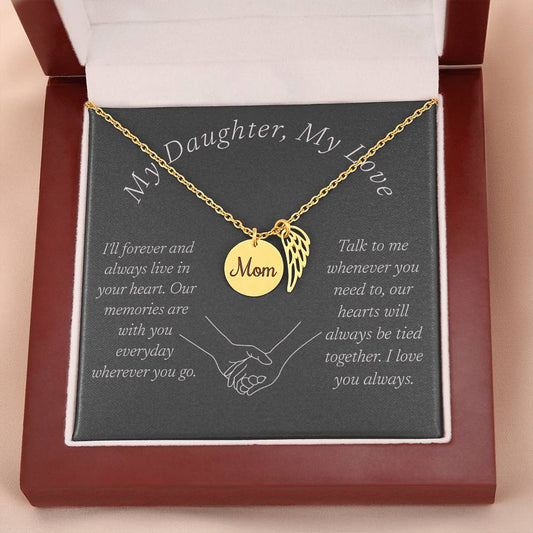 Memorial Necklace, Remembrance Necklace w/ Angel Wing Charm For Her