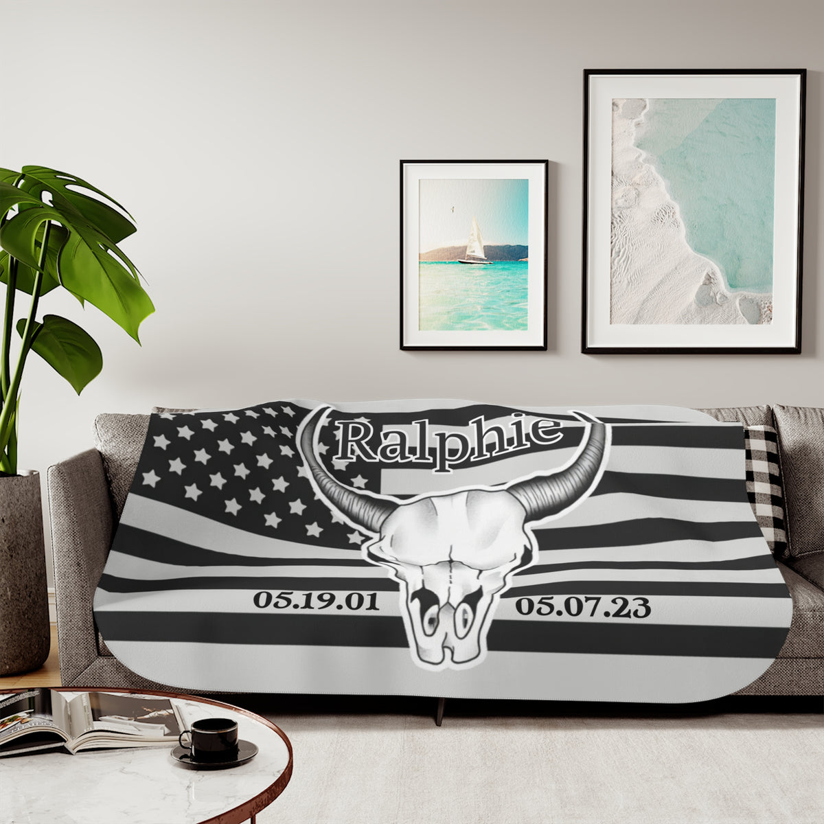 Ralphie Black Flag on Grey Background