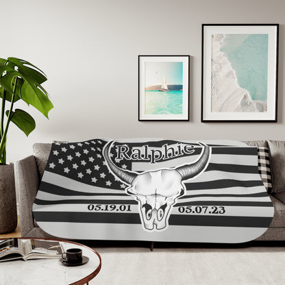 Ralphie Black Flag on Grey Background