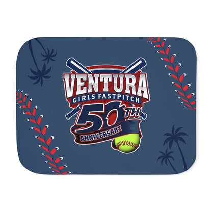 Light Blue 60x80 Palm Ventura Girls Fastpitch 50th Anniversary Sherpa Blanket