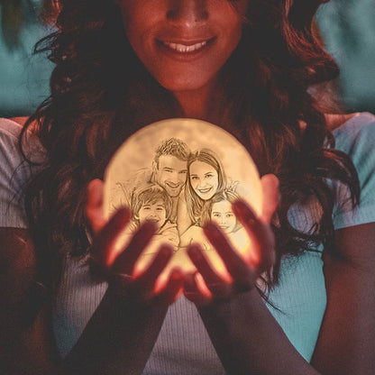 Custom 3D Printed Photo Lunar Moon Lamp - Perfect Gift