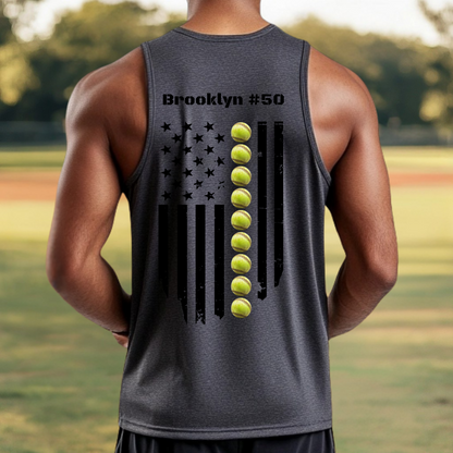 Personalized Softball Flag Shirt