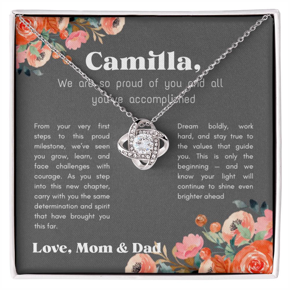 Personalized - Proud of You - Love Knot Necklace