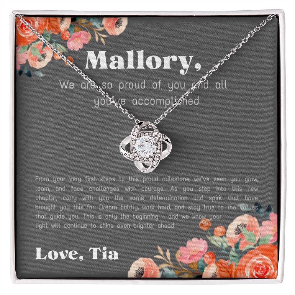 Personalized - Proud of You - Love Knot Necklace