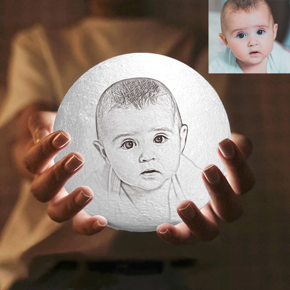 Custom 3D Printed Photo Lunar Moon Lamp - Perfect Gift