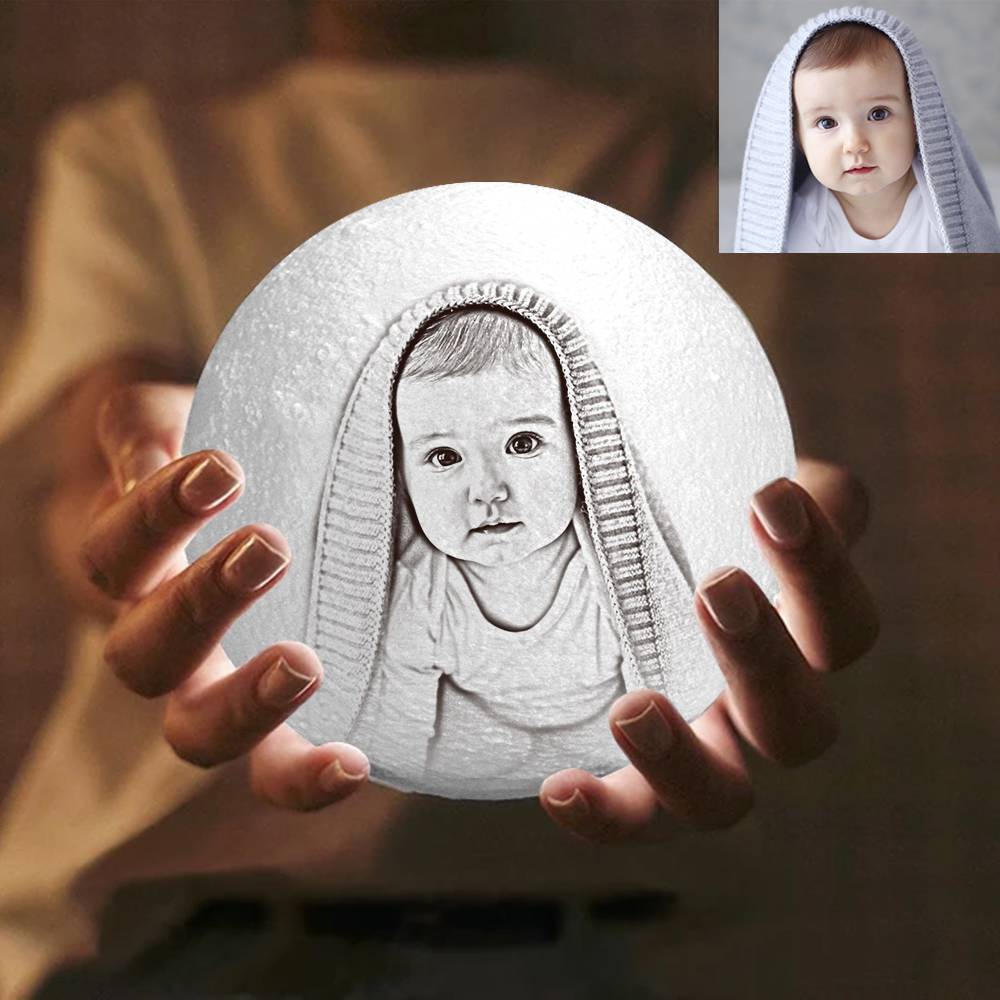 Custom 3D Printed Photo Lunar Moon Lamp - Perfect Gift