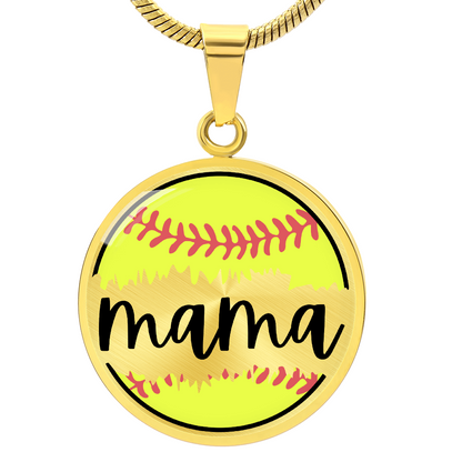 Softball Mom Necklace – Personalized Back Engraving
