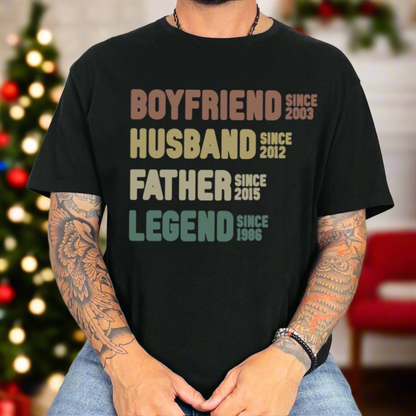 Boyfriend. Husband. Father. Legend.™ Shirt – Christmas Gift for Dad, Husband, or Boyfriend