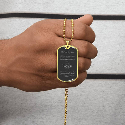 Memorial Dog Tag Necklace with Engraving, Remembrance Jewelry for Him