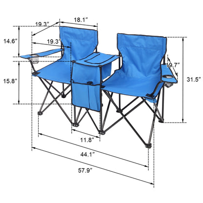 Field or Beach Double Chair With Umbrella