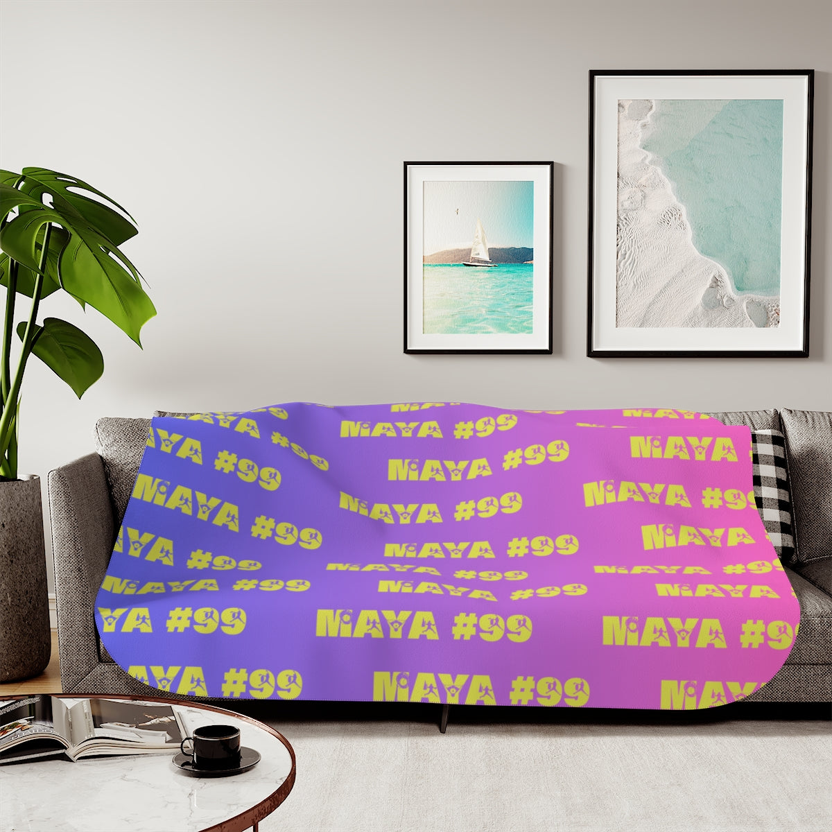 Personalized Name + Number  Sherpa Blanket
