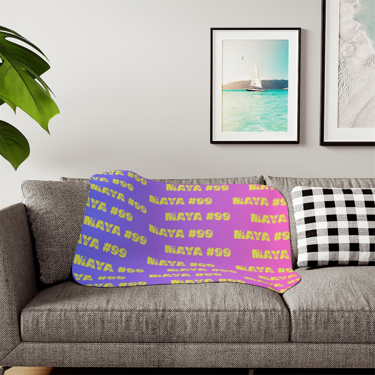 Personalized Name + Number  Sherpa Blanket