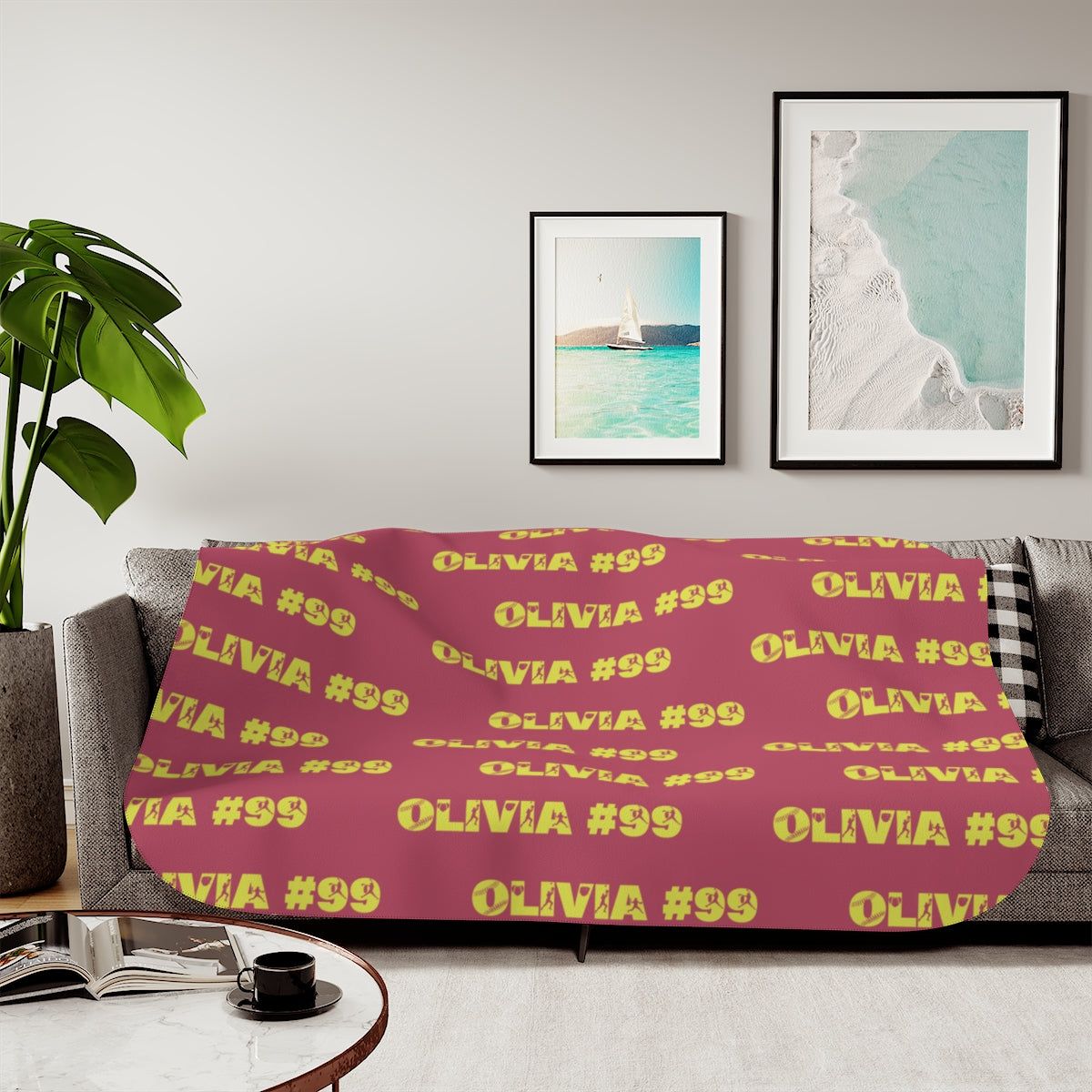 Personalized Name + Number  Sherpa Blanket