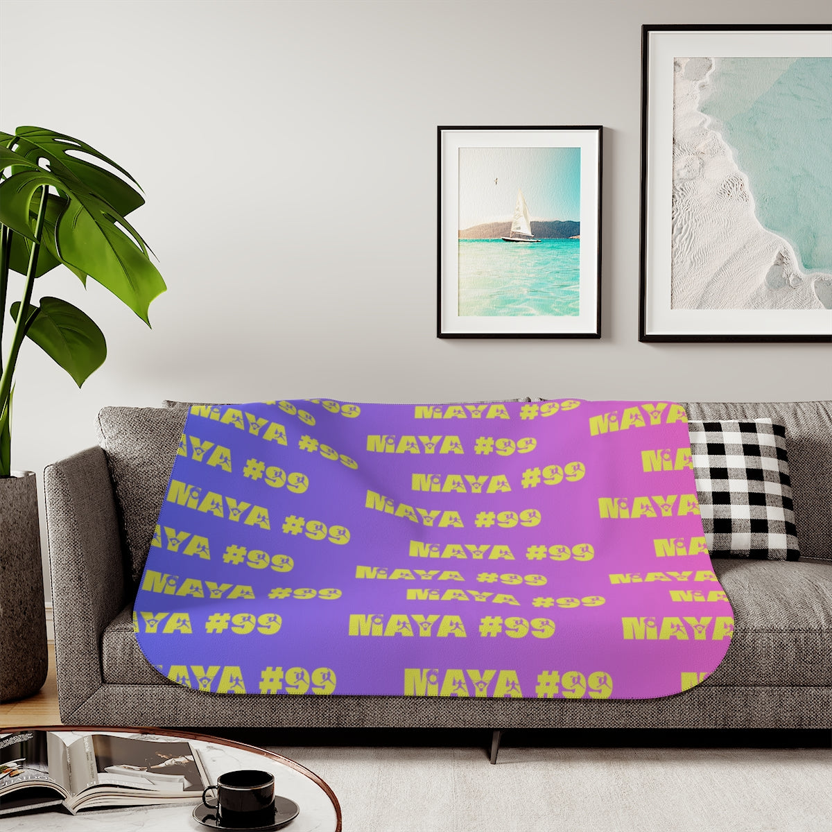 Personalized Name + Number  Sherpa Blanket