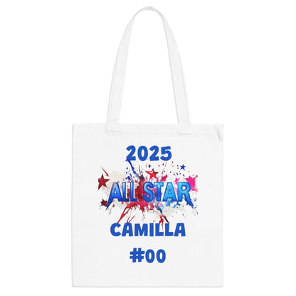 All-Star Canvas Tote Bag – Personalized with Name, Number & Year