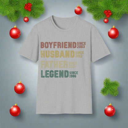 Boyfriend. Husband. Father. Legend.™ Shirt – Christmas Gift for Dad, Husband, or Boyfriend